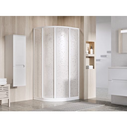 Ravak Supernova SKCP4 negyedköríves zuhanykabin 80x80, fehér, pearl