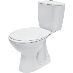   CERSANIT PRESIDENT PEREMES MONOBLOKKOS WC (ALSÓ KIFOLYÁSÚ, OLDALSÓ BEKÖTÉS) + ANTIBAKTERIÁIS, DUROPLAST WC-ÜLŐKE