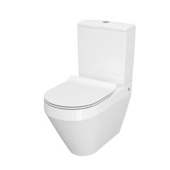   CERSANIT CREA OVÁLIS PEREM NÉLKÜLI MONOBLOKKOS WC ALSÓ RÉSZ, HÁTSÓS KIFOLYÁSÚ, (BACK-TO-WALL KIVITEL), TARTÁLY NÉLKÜL + VÉKONYÍTOTT, LECSAPÓDÁSGÁTLÓS, DUROLPLAST, KÖNNYEN LEVEHETŐ WC-ÜLŐKE